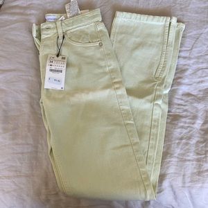 Zara denim light green